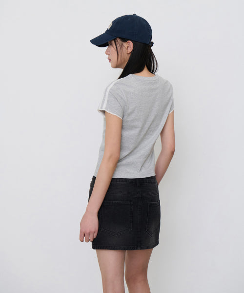 MUSINSA STANDARD WOMAN MUSINSA STANDARD WOMAN T-Shirt Medium Gray/Ivory