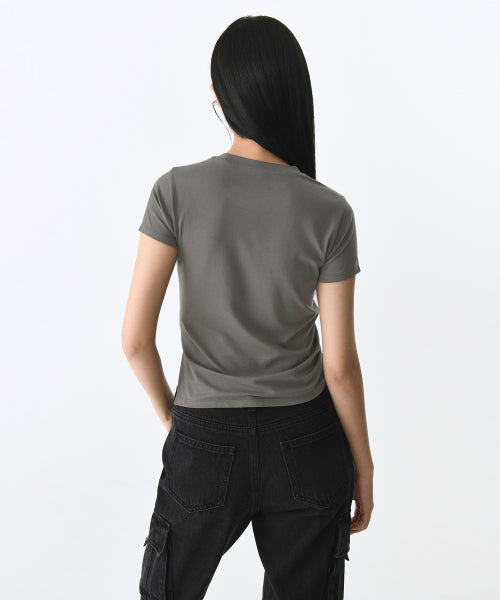 MUSINSA STANDARD WOMAN MUSINSA STANDARD WOMAN T-Shirt Side Ruched