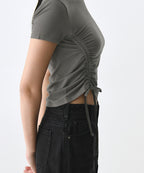 MUSINSA STANDARD WOMAN MUSINSA STANDARD WOMAN T-Shirt Side Ruched