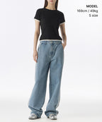 MUSINSA STANDARD WOMAN MUSINSA STANDARD WOMAN Women's Layered Hem Slim T-Shirt (Size L)