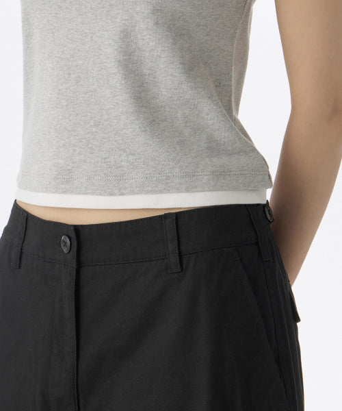 MUSINSA STANDARD WOMAN MUSINSA STANDARD WOMAN Women's Layered Hem Slim T-Shirt Medium