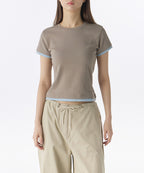MUSINSA STANDARD WOMAN MUSINSA STANDARD WOMAN Women's Layered Hem Slim T-Shirt (Size L)
