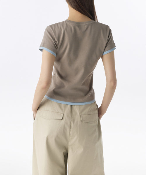 MUSINSA STANDARD WOMAN MUSINSA STANDARD WOMAN Women's Layered Hem Slim T-Shirt (Size L)