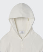 MUSINSA STANDARD WOMAN MUSINSA STANDARD WOMAN Women's Ribbed Slim Hooded T-Shirt [Ivory]