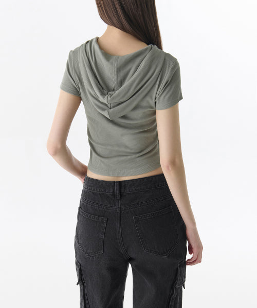 MUSINSA STANDARD WOMAN MUSINSA STANDARD WOMAN Women's Ribbed Slim Hoodie Khaki Gray