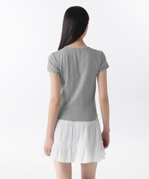 MUSINSA STANDARD WOMAN MUSINSA STANDARD WOMAN T-Shirt Melange Gray
