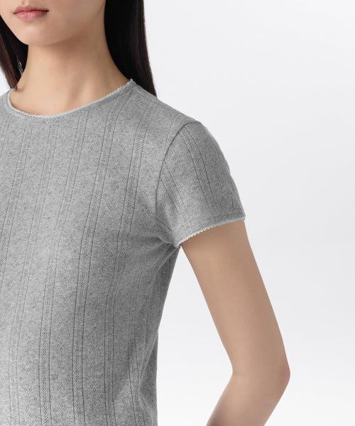 MUSINSA STANDARD WOMAN MUSINSA STANDARD WOMAN T-Shirt Melange Gray