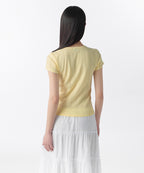 MUSINSA STANDARD WOMAN MUSINSA STANDARD WOMAN Women's Pointel Lace Crew Neck T-Shirt [Butter]