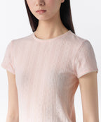 MUSINSA STANDARD WOMAN MUSINSA STANDARD WOMAN Women's Pointel Lace Crew Neck T-Shirt Light Pink