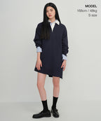MUSINSA STANDARD WOMAN MUSINSA STANDARD WOMAN Oversized Rugby Dress (Navy)