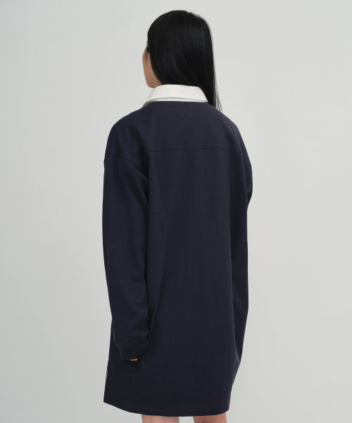 MUSINSA STANDARD WOMAN MUSINSA STANDARD WOMAN Oversized Rugby Dress (Navy)