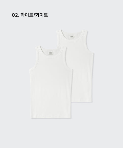 MUSINSA STANDARD WOMAN MUSINSA STANDARD WOMAN Women's Essential Tank Top 2-Pack (White/Brown)