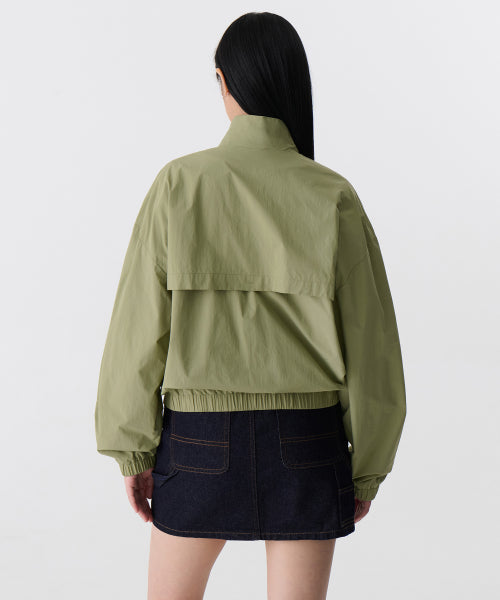 MUSINSA STANDARD WOMAN MUSINSA STANDARD WOMAN Women's Oversized High Neck Windbreaker Jacket [Sage]