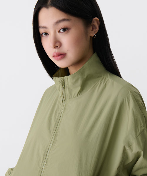 MUSINSA STANDARD WOMAN MUSINSA STANDARD WOMAN Women's Oversized High Neck Windbreaker Jacket [Sage]