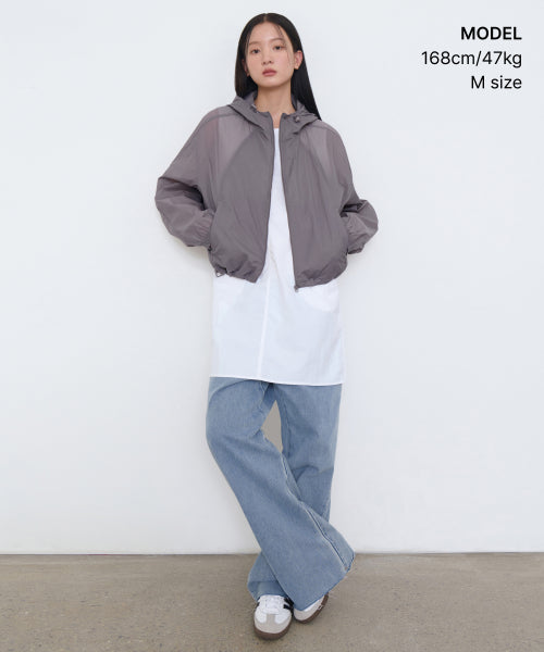 MUSINSA STANDARD WOMAN MUSINSA STANDARD WOMAN Women's Sheer Hooded Windbreaker Jacket (Size L)