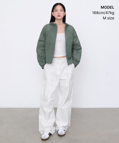 MUSINSA STANDARD WOMAN MUSINSA STANDARD WOMAN Women's Sheer Hooded Windbreaker Jacket (Size L)