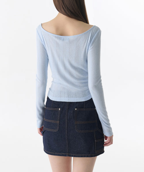 MUSINSA STANDARD WOMAN MUSINSA STANDARD WOMAN T-Shirt Long Sleeve [Sky Blue]