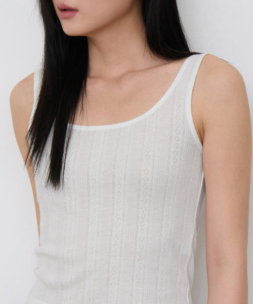 MUSINSA STANDARD WOMAN MUSINSA STANDARD WOMAN Women's Pointel Tank Top [White]