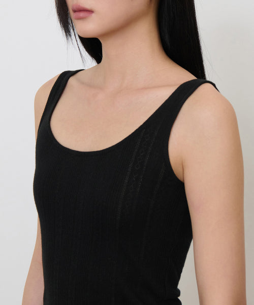 MUSINSA STANDARD WOMAN MUSINSA STANDARD WOMAN Women's Pointel Tank Top Black