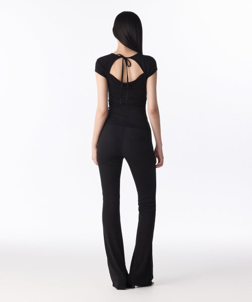 MUSINSA STANDARD WOMAN MUSINSA STANDARD WOMAN Women's Slacks Side Button [Black]
