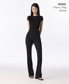 MUSINSA STANDARD WOMAN MUSINSA STANDARD WOMAN Women's Slacks Side Button [Black]