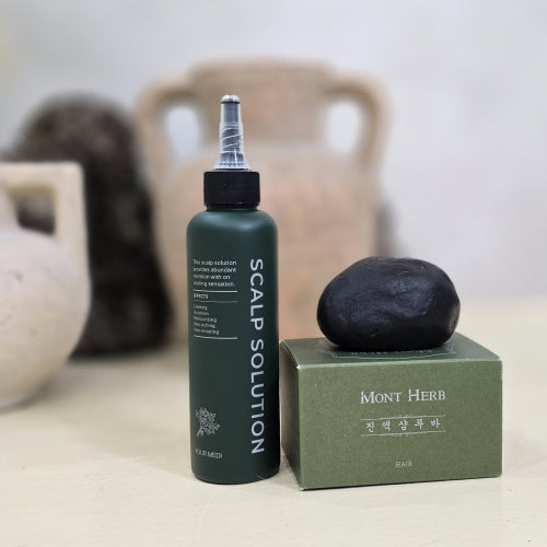 MONTHERB 2-piece set for problem scalp / essence shampoo bar 145g + scalp solution 150ml