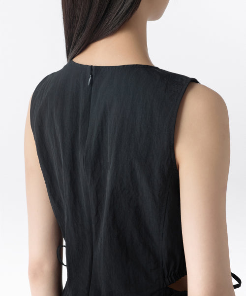 MUSINSA STANDARD WOMAN MUSINSA STANDARD WOMAN Women's Nylon Cutout Long Dress (Black)