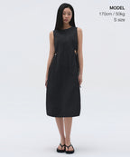 MUSINSA STANDARD WOMAN MUSINSA STANDARD WOMAN Women's Nylon Cutout Long Dress (Black)