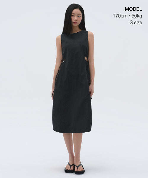 MUSINSA STANDARD WOMAN MUSINSA STANDARD WOMAN Women's Nylon Cutout Long Dress (Black)