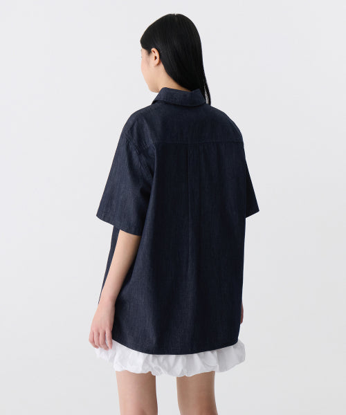 MUSINSA STANDARD WOMAN MUSINSA STANDARD WOMAN Women's Oversized Short Sleeve Denim Shirt
