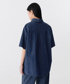MUSINSA STANDARD WOMAN MUSINSA STANDARD WOMAN Women's Oversized Short Sleeve Denim Shirt [Medium Indigo]