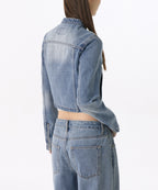 MUSINSA STANDARD WOMAN MUSINSA STANDARD WOMAN Denim Racer Jacket Light Indigo