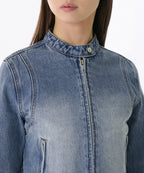 MUSINSA STANDARD WOMAN MUSINSA STANDARD WOMAN Denim Racer Jacket Light Indigo