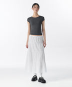 MUSINSA STANDARD WOMAN MUSINSA STANDARD WOMAN Women's Cotton Tiered Long Skirt (White)