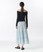 MUSINSA STANDARD WOMAN MUSINSA STANDARD WOMAN Cotton Tiered Long Skirt [Pale Blue]