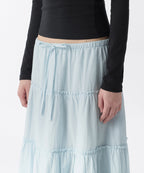 MUSINSA STANDARD WOMAN MUSINSA STANDARD WOMAN Cotton Tiered Long Skirt [Pale Blue]