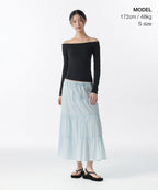 MUSINSA STANDARD WOMAN MUSINSA STANDARD WOMAN Cotton Tiered Long Skirt [Pale Blue]