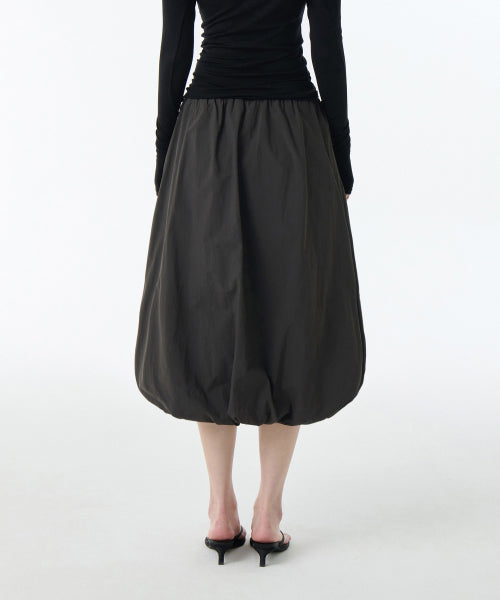 MUSINSA STANDARD WOMAN MUSINSA STANDARD WOMAN Balloon Banding Long Skirt [Gunmetal]