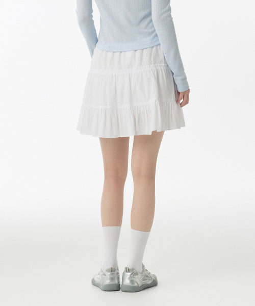 MUSINSA STANDARD WOMAN MUSINSA STANDARD WOMAN Cotton Tiered Mini Skirt (White)