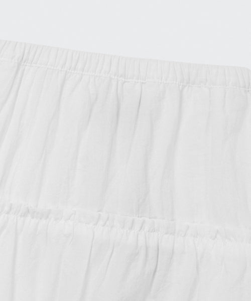 MUSINSA STANDARD WOMAN MUSINSA STANDARD WOMAN Cotton Tiered Mini Skirt (White)