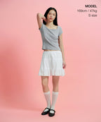 MUSINSA STANDARD WOMAN MUSINSA STANDARD WOMAN Cotton Tiered Mini Skirt (White)