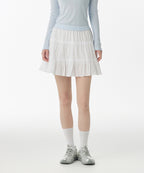 MUSINSA STANDARD WOMAN MUSINSA STANDARD WOMAN Cotton Tiered Mini Skirt (White)