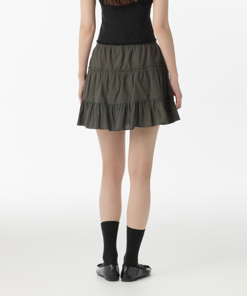 MUSINSA STANDARD WOMAN MUSINSA STANDARD WOMAN Cotton Tiered Mini Skirt Dark Gray
