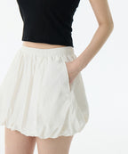 MUSINSA STANDARD WOMAN MUSINSA STANDARD WOMAN Balloon Banding Mini Skirt (White)
