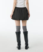 MUSINSA STANDARD WOMAN MUSINSA STANDARD WOMAN Balloon Banding Mini Skirt [Gunmetal]