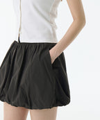 MUSINSA STANDARD WOMAN MUSINSA STANDARD WOMAN Balloon Banding Mini Skirt [Gunmetal]