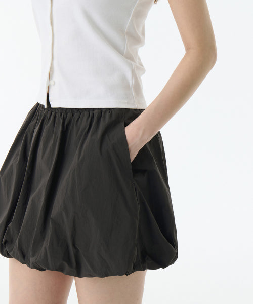 MUSINSA STANDARD WOMAN MUSINSA STANDARD WOMAN Balloon Banding Mini Skirt [Gunmetal]