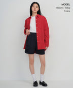 MUSINSA STANDARD WOMAN MUSINSA STANDARD WOMAN Women's Oversized Washed Poplin Shirt [Red]