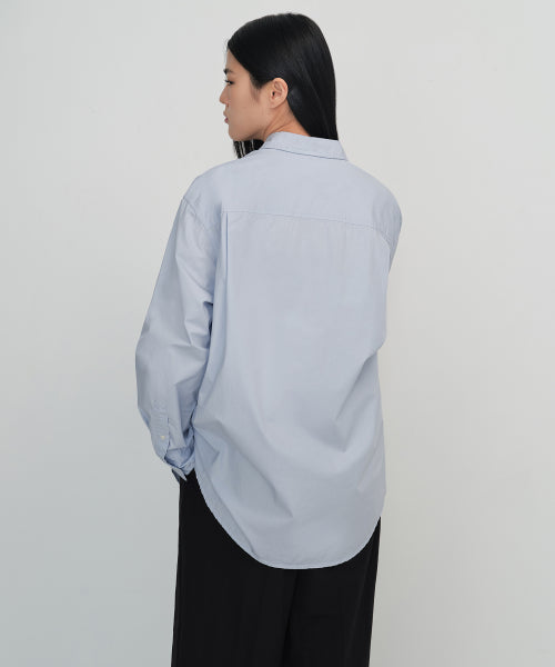 MUSINSA STANDARD WOMAN MUSINSA STANDARD WOMAN Women's Oversized Washed Poplin Shirt [Sky Blue]