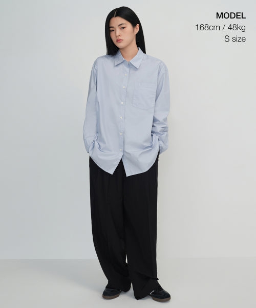 MUSINSA STANDARD WOMAN MUSINSA STANDARD WOMAN Women's Oversized Washed Poplin Shirt [Sky Blue]